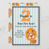 Verjaardag van de Schattigee Lion Boy Kaart (Voorkant / Achterkant)