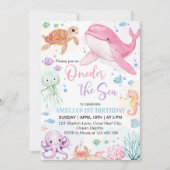 Verjaardag van de Schattigee Oceaandieren van het Kaart (Voorkant)