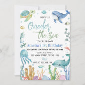 Verjaardag van de Schattigee Oceaandieren van het Kaart (Voorkant)