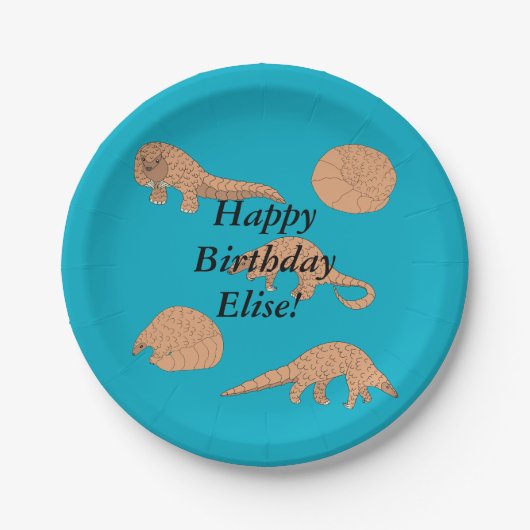 Verjaardag van de schubdieren papieren bordje (Voorkant)