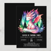 Verjaardag van de Simple Fantasy Dragon Kaart (Voorkant / Achterkant)