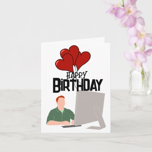 Verjaardag van de software engineer kaart (Orchidee)