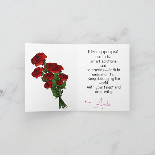 Verjaardag van de software engineer kaart (Binnen)