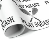 Verjaardag van de squashsportspeler cadeaupapier (Rol Hoek)