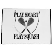 Verjaardag van de squashsportspeler groot cadeauzakje (Voorkant)