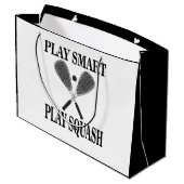 Verjaardag van de squashsportspeler groot cadeauzakje (Achterkant Gekanteld)