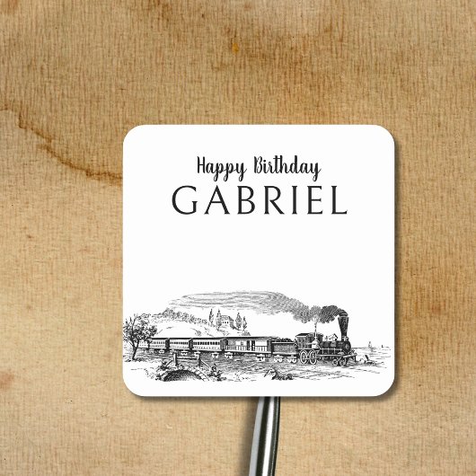 Verjaardag van de stoommachine vierkante sticker