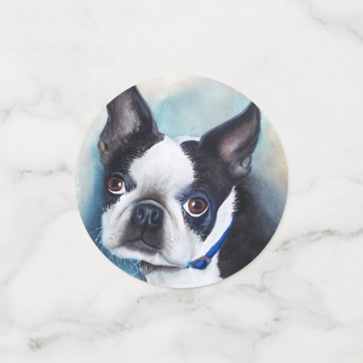Verjaardag van de Sweet Boston Terrier Confetti (Kleine voorkant)