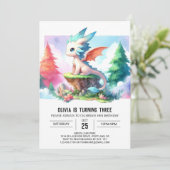 Verjaardag van de Sweet Magical Dragon Kaart (Staand voorkant)