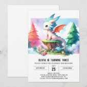 Verjaardag van de Sweet Magical Dragon Kaart (Voorkant / Achterkant)