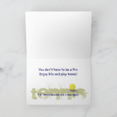 Verjaardag van de tennisser kaart (Binnen)