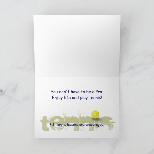 Verjaardag van de tennisser kaart (Binnen)