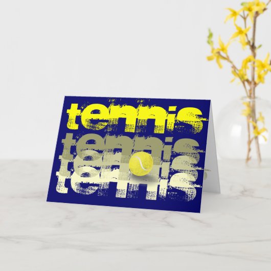 Verjaardag van de tennisser kaart (Gele Bloem)