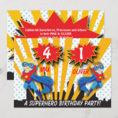 Verjaardag van de tweeling superheld | Jongens bru Kaart (Voorkant / Achterkant)