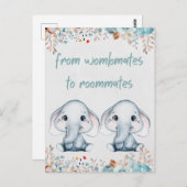 Verjaardag van de tweeling van de olifant briefkaart (Voorkant / Achterkant)