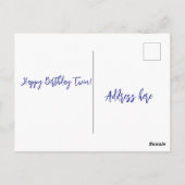 Verjaardag van de tweeling van de olifant briefkaart (Achterkant)