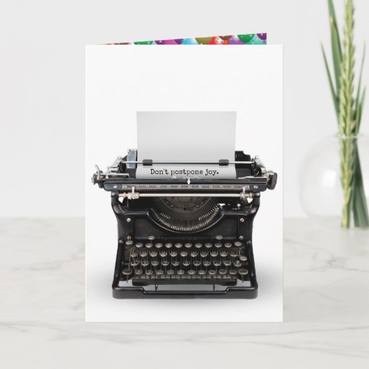 Verjaardag van de  typemachine bedankkaart (Voorkant)