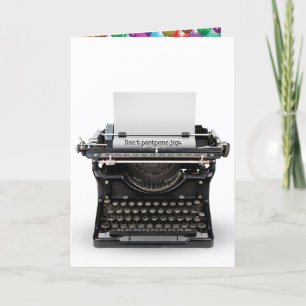 Verjaardag van de  typemachine bedankkaart