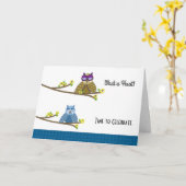 Verjaardag van de Uil Kaart (Gele Bloem)