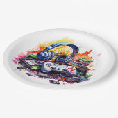 Verjaardag van de Video Controller en hoofdtelefoo Papieren Bordje (Gekanteld)