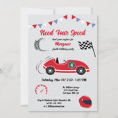 Verjaardag van de vierversnellingsrace van de rode kaart (Voorkant)