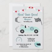 Verjaardag van de vierversnellingsvrije blauwe rac kaart (Voorkant)