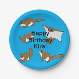 Verjaardag van de vliegende eekhoorns papieren bordje