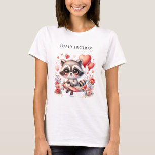 Verjaardag van de vliegende wasbeer t-shirt