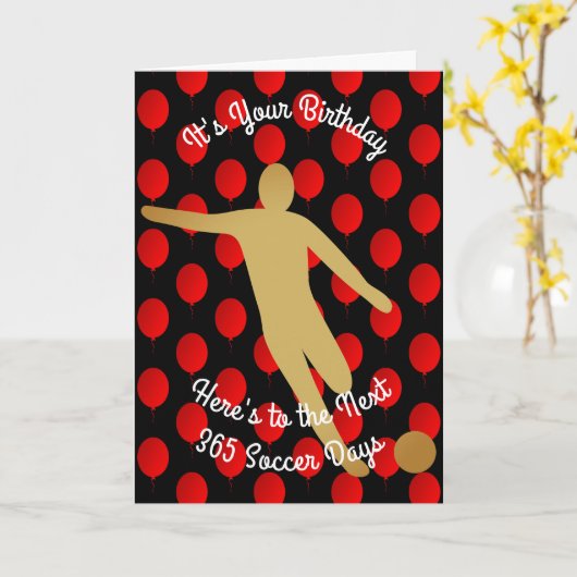 Verjaardag van de volgende 365 voetbaldagen kaart (Gele Bloem)