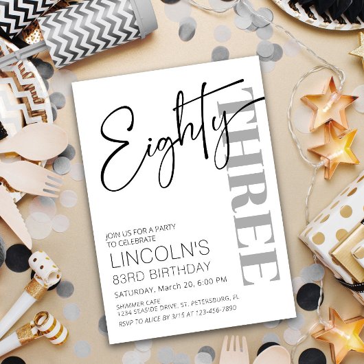 Verjaardag van de volwassene 81 82 83 84 85 86 87 kaart