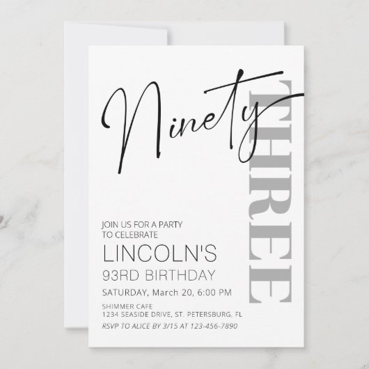 Verjaardag van de volwassene 91 92 93 94 95 96 97  kaart (Voorkant)