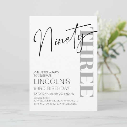 Verjaardag van de volwassene 91 92 93 94 95 96 97  kaart (Staand voorkant)