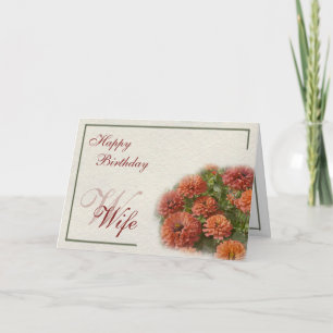 Verjaardag van de Vrouw Zinnias van de waterverf Kaart