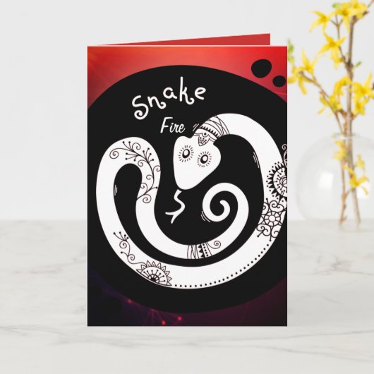 Verjaardag van de vuurslang kaart (Gele Bloem)