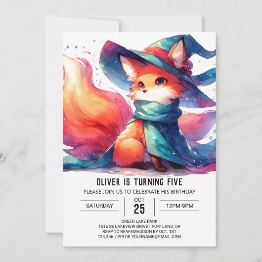 Verjaardag van de waterverf Rustic Fox Kaart (Voorkant)
