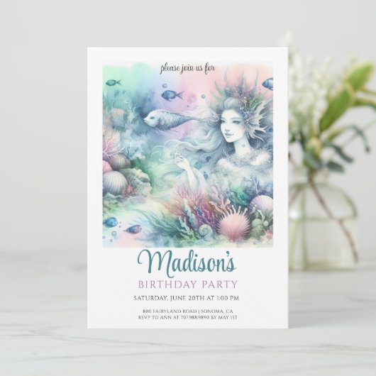 Verjaardag van de Waterverf van het magische zeeme Kaart (Staand voorkant)