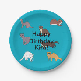 Verjaardag van de wezel papieren bordje