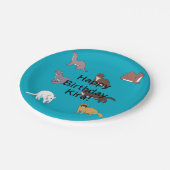 Verjaardag van de wezel papieren bordje (Gekanteld)