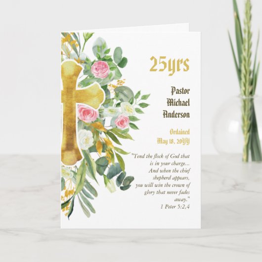 VERJAARDAG VAN DE WIJDING Priester Predikant Domin Kaart (Voorkant)