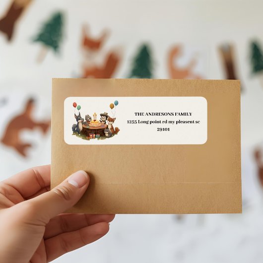 Verjaardag van de Woodland Animals Etiket