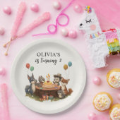 Verjaardag van de Woodland Animals Papieren Bordje (Feest)