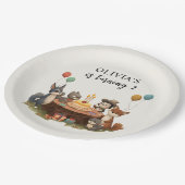 Verjaardag van de Woodland Animals Papieren Bordje (Gekanteld)