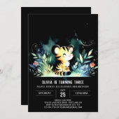 Verjaardag van de zoete magische tijger kaart (Voorkant / Achterkant)