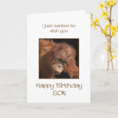 Verjaardag van de zoon, Orang Utan Kaart (Gele Bloem)