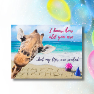 Verjaardag van de zusjes - De Giraffe weet alles Briefkaart