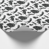 Verjaardag van de zwarte en witte kat cadeaupapier (Hoek)