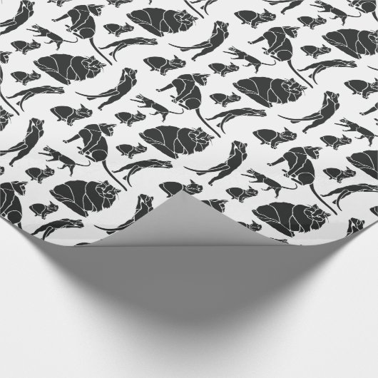 Verjaardag van de zwarte en witte kat cadeaupapier (Hoek)