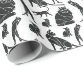 Verjaardag van de zwarte en witte kat cadeaupapier (Rol Hoek)