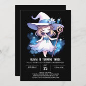 Verjaardag van Digital Enchanted Wizard Kaart (Voorkant / Achterkant)