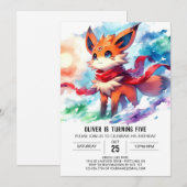 Verjaardag van Digital Fox Kaart (Voorkant / Achterkant)